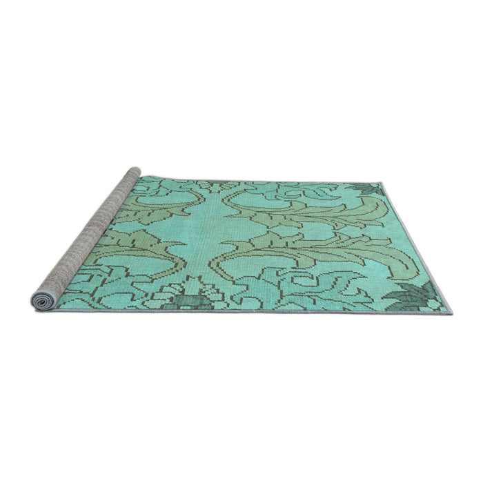 Sideview of Machine Washable Abstract Light Blue Modern Rug, wshabs1083lblu