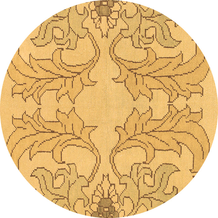 Round Machine Washable Abstract Brown Modern Rug, wshabs1083brn