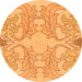 Round Abstract Orange Modern Rug, abs1083org