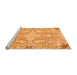 Sideview of Machine Washable Abstract Orange Modern Area Rugs, wshabs1083org