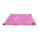Sideview of Machine Washable Abstract Pink Modern Rug, wshabs1083pnk