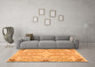 Machine Washable Abstract Orange Modern Area Rugs in a Living Room, wshabs1083org