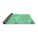 Sideview of Abstract Turquoise Modern Rug, abs1083turq