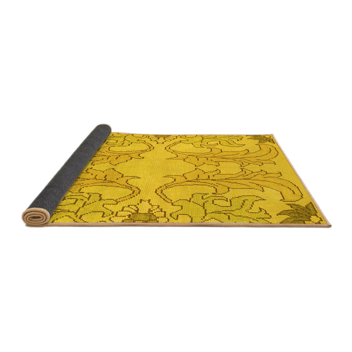 Sideview of Abstract Yellow Modern Rug, abs1083yw