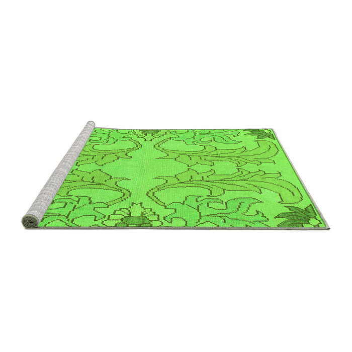 Sideview of Machine Washable Abstract Green Modern Area Rugs, wshabs1083grn