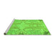 Sideview of Machine Washable Abstract Green Modern Area Rugs, wshabs1083grn