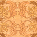 Square Machine Washable Abstract Orange Modern Area Rugs, wshabs1083org