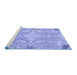 Sideview of Machine Washable Abstract Blue Modern Rug, wshabs1083blu