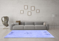 Machine Washable Abstract Blue Modern Rug, wshabs1084blu