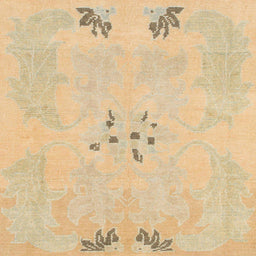 Square Machine Washable Abstract Yellow Rug, wshabs1084