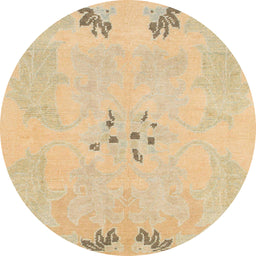 Square Abstract Yellow Modern Rug, abs1084