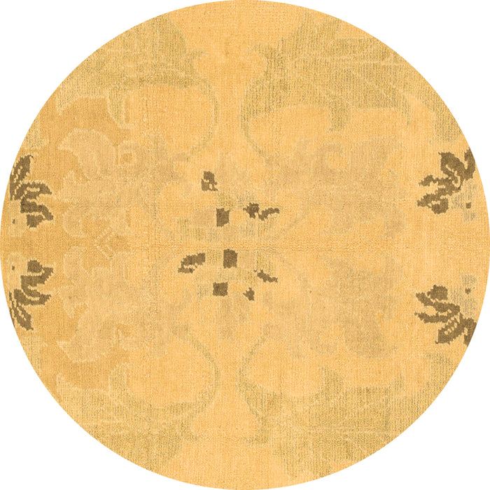 Round Abstract Brown Modern Rug, abs1084brn