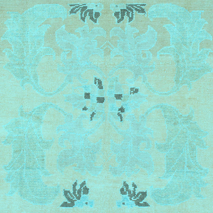 Square Machine Washable Abstract Light Blue Modern Rug, wshabs1084lblu