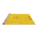 Sideview of Machine Washable Abstract Yellow Modern Rug, wshabs1084yw