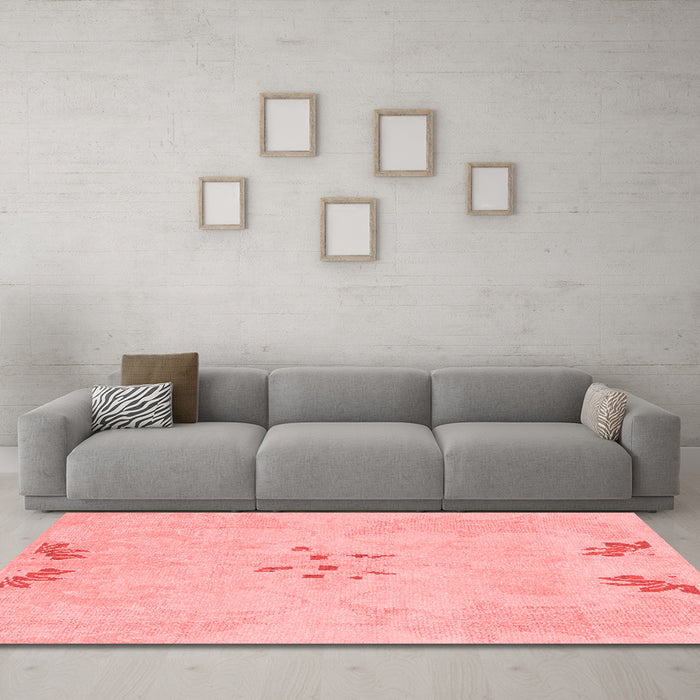 Modern Red Washable Rugs