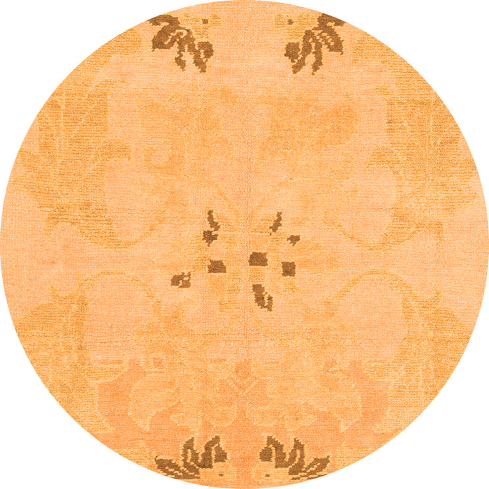 Round Abstract Orange Modern Rug, abs1084org