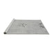 Sideview of Machine Washable Abstract Gray Modern Rug, wshabs1084gry