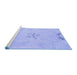 Sideview of Machine Washable Abstract Blue Modern Rug, wshabs1084blu