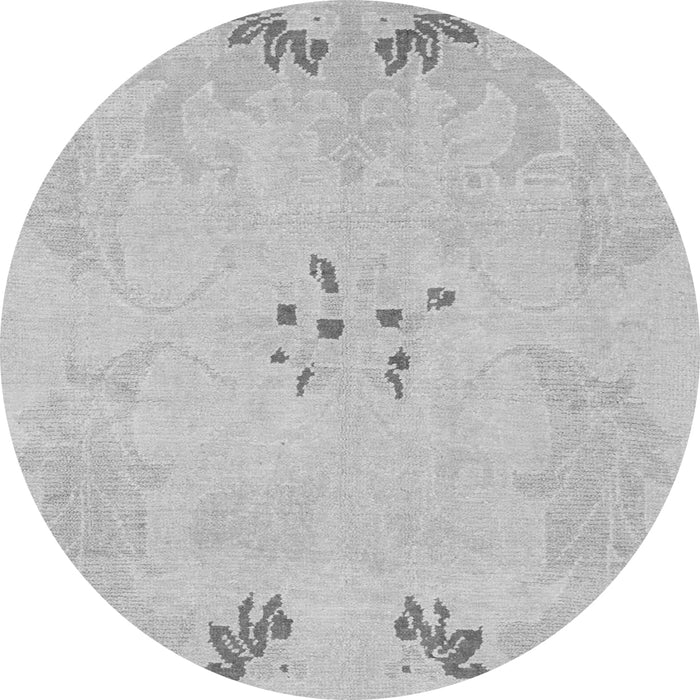 Round Machine Washable Abstract Gray Modern Rug, wshabs1084gry