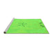 Sideview of Machine Washable Abstract Green Modern Area Rugs, wshabs1084grn