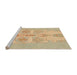 Sideview of Machine Washable Abstract Yellow Rug, wshabs1085