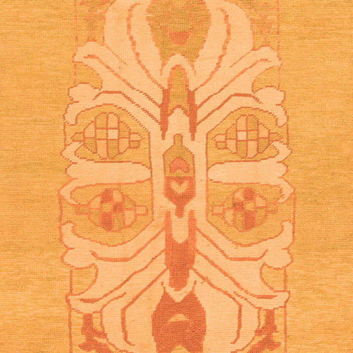 Square Machine Washable Abstract Orange Modern Area Rugs, wshabs1085org