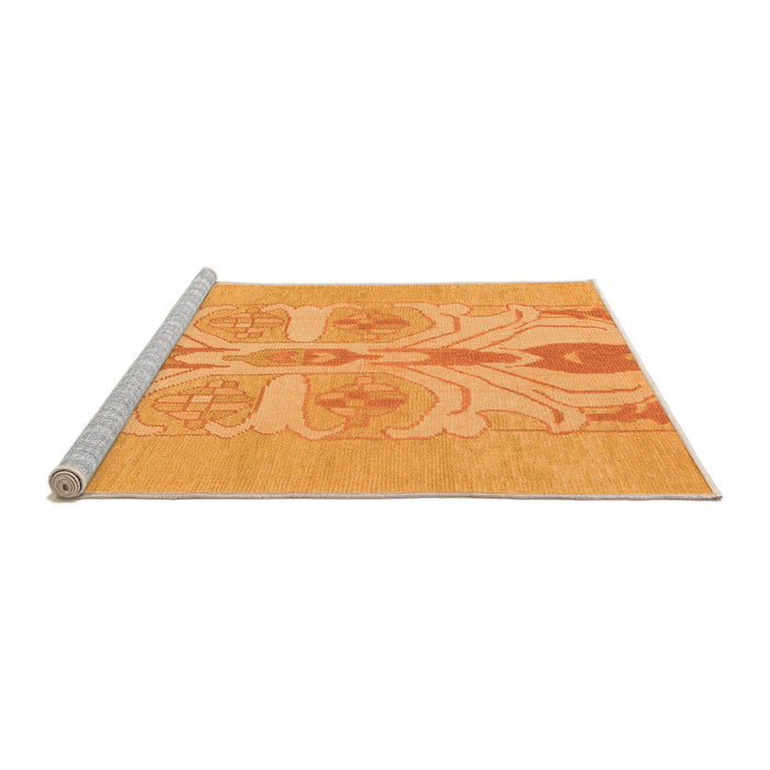 Sideview of Machine Washable Abstract Orange Modern Area Rugs, wshabs1085org