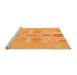 Sideview of Machine Washable Abstract Orange Modern Area Rugs, wshabs1085org