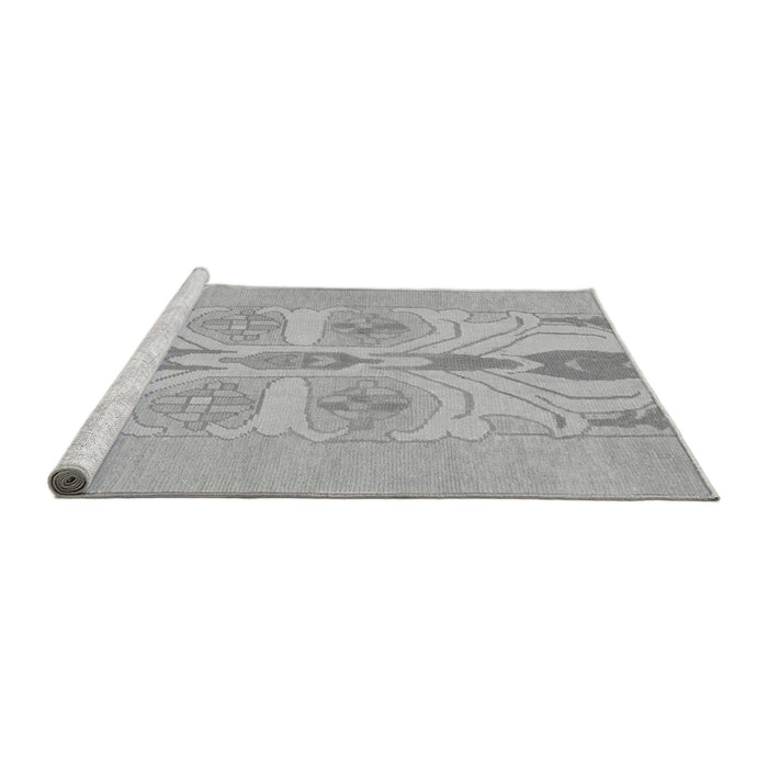 Sideview of Machine Washable Abstract Gray Modern Rug, wshabs1085gry