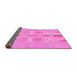 Sideview of Abstract Pink Modern Rug, abs1085pnk