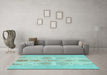 Machine Washable Abstract Light Blue Modern Rug in a Living Room, wshabs1085lblu