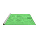 Sideview of Machine Washable Abstract Emerald Green Modern Area Rugs, wshabs1085emgrn