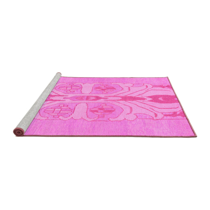 Sideview of Machine Washable Abstract Pink Modern Rug, wshabs1085pnk