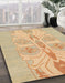 Machine Washable Abstract Yellow Rug in a Family Room, wshabs1085