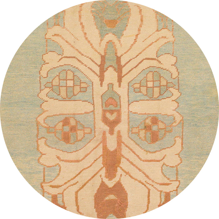 Round Machine Washable Abstract Yellow Rug, wshabs1085