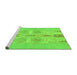 Sideview of Machine Washable Abstract Green Modern Area Rugs, wshabs1085grn