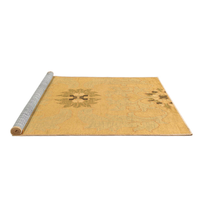 Sideview of Machine Washable Abstract Brown Modern Rug, wshabs1086brn