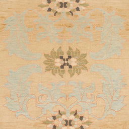 Square Machine Washable Abstract Yellow Rug, wshabs1086