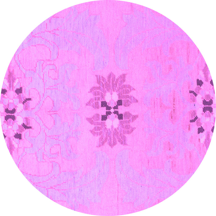 Round Machine Washable Abstract Purple Modern Area Rugs, wshabs1086pur