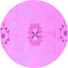 Round Abstract Purple Modern Rug, abs1086pur