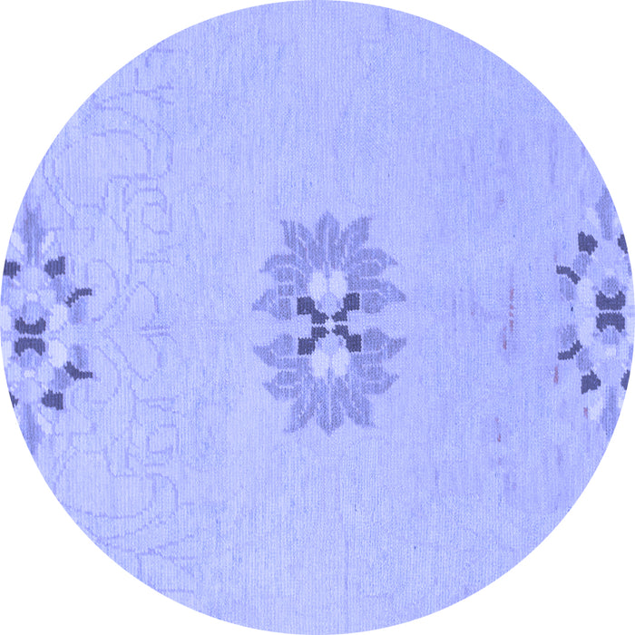 Round Machine Washable Abstract Blue Modern Rug, wshabs1086blu