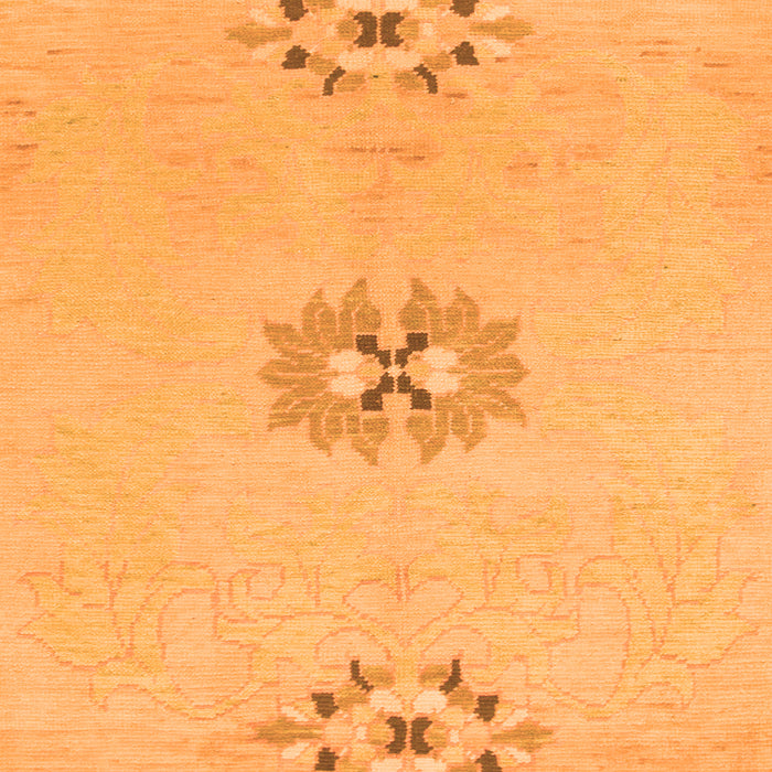 Square Machine Washable Abstract Orange Modern Area Rugs, wshabs1086org
