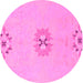 Round Abstract Pink Modern Rug, abs1086pnk