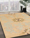 Machine Washable Abstract Yellow Rug in a Family Room, wshabs1086