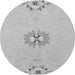 Round Machine Washable Abstract Gray Modern Rug, wshabs1086gry