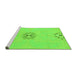 Sideview of Machine Washable Abstract Green Modern Area Rugs, wshabs1086grn