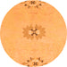 Round Abstract Orange Modern Rug, abs1086org