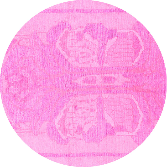 Round Abstract Pink Modern Rug, abs1087pnk