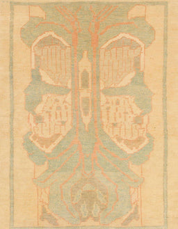 Machine Washable Abstract Orange Rug, wshabs1087