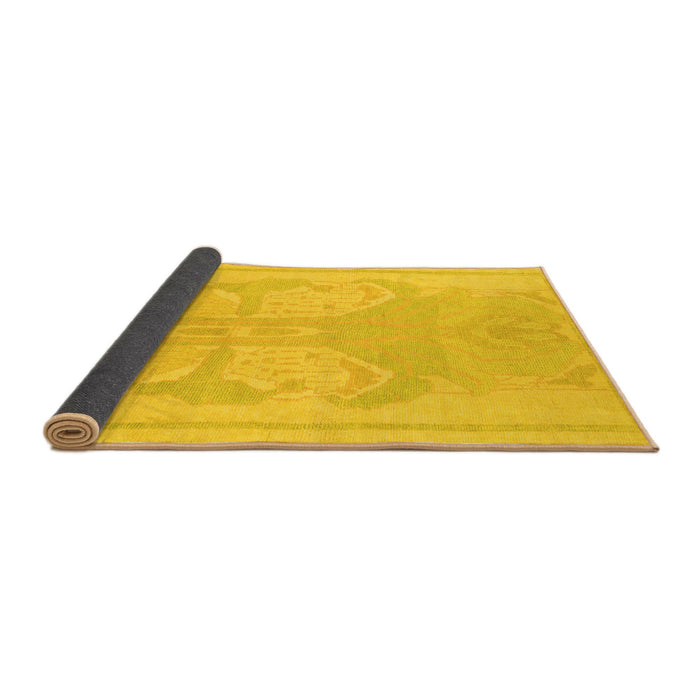 Sideview of Abstract Yellow Modern Rug, abs1087yw